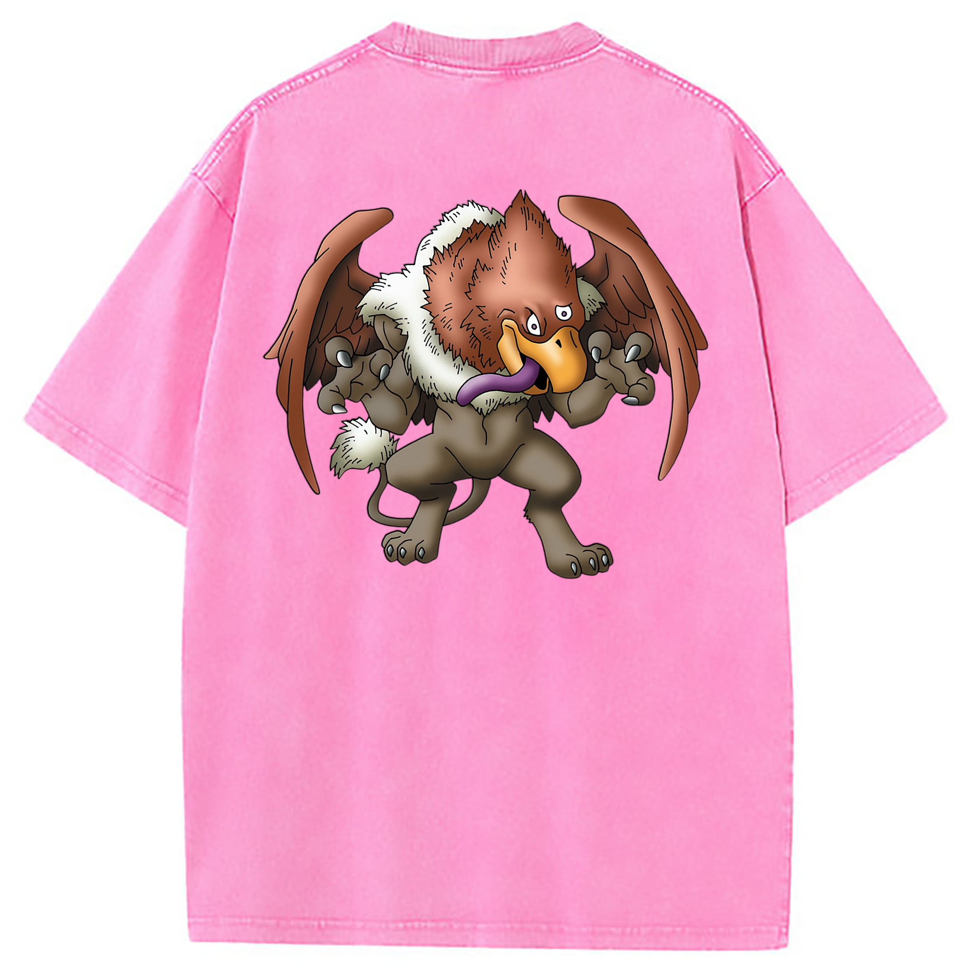 （画像用） ドラゴンクエスト Doragon Kuesuto Dragon Quest 綿100% ヴィンテージ風 半袖Tシャツ（背面プリント）
